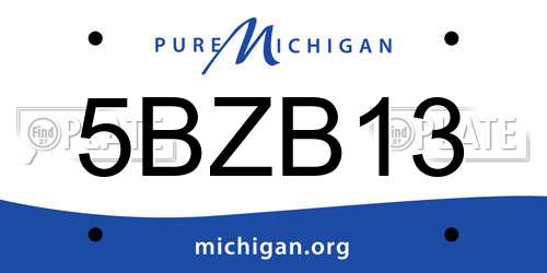 5BZB13 Michigan License Plate