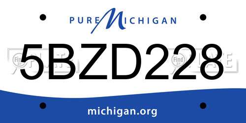 5BZD228 Michigan License Plate