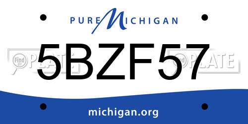 5BZF57 Michigan License Plate