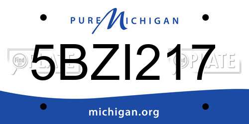 5BZI217 Michigan License Plate