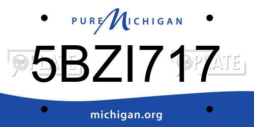 5BZI717 Michigan License Plate