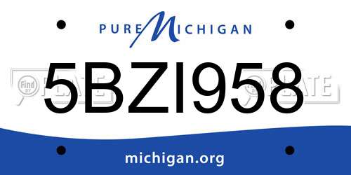 5BZI958 Michigan License Plate