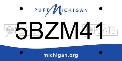 5BZM41 Michigan License Plate