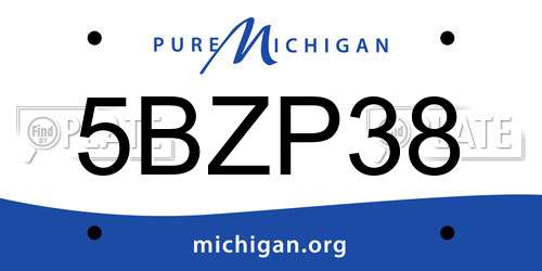 5BZP38 Michigan License Plate