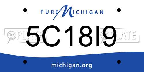 5C18I9 Michigan License Plate