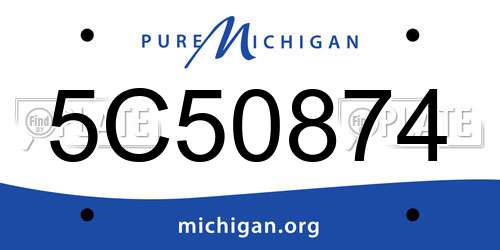 5C50874 Michigan License Plate