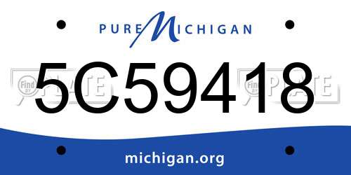 5C59418 Michigan License Plate