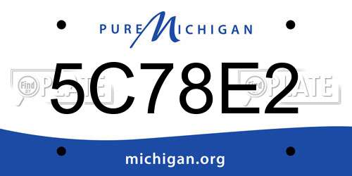 5C78E2 Michigan License Plate