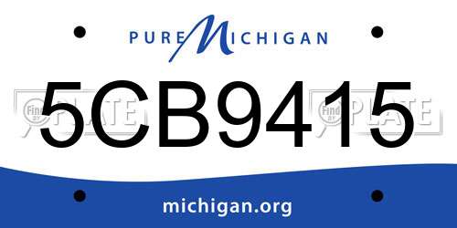 5CB9415 Michigan License Plate