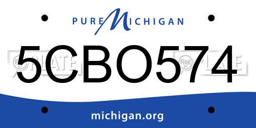 5CBO574 Michigan License Plate