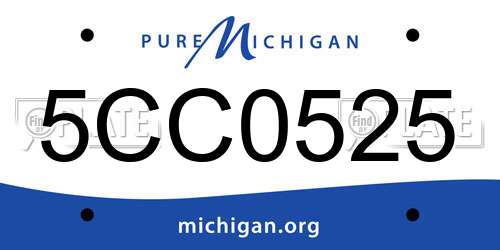 5CC0525 Michigan License Plate