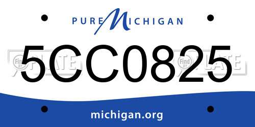 5CC0825 Michigan License Plate