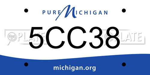 5CC38 Michigan License Plate