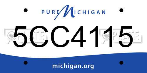 5CC4115 Michigan License Plate