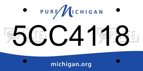 5CC4118 Michigan License Plate