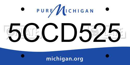 5CCD525 Michigan License Plate