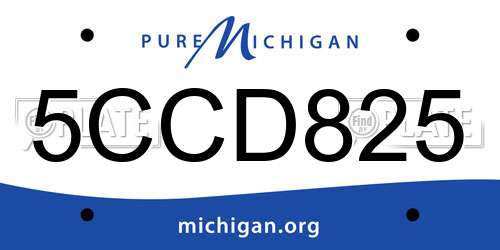 5CCD825 Michigan License Plate