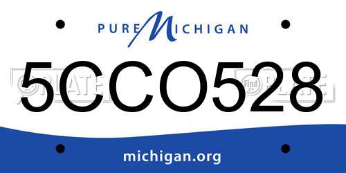 5CCO528 Michigan License Plate
