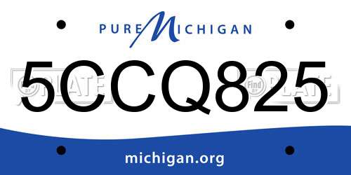 5CCQ825 Michigan License Plate