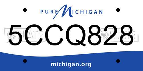 5CCQ828 Michigan License Plate