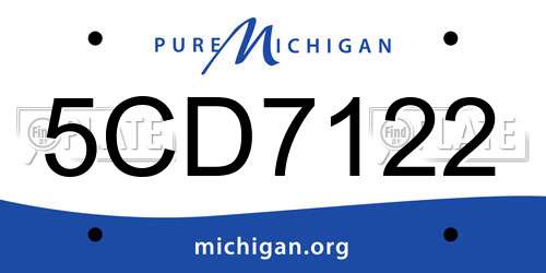 5CD7122 Michigan License Plate