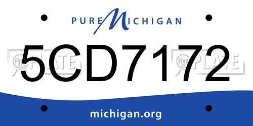 5CD7172 Michigan License Plate