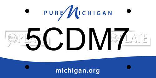 5CDM7 Michigan License Plate
