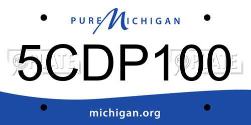5CDP100 Michigan License Plate