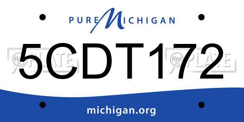 5CDT172 Michigan License Plate
