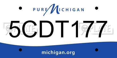 5CDT177 Michigan License Plate