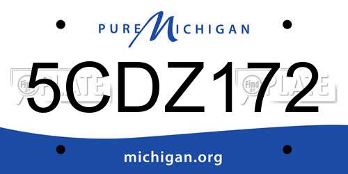 5CDZ172 Michigan License Plate