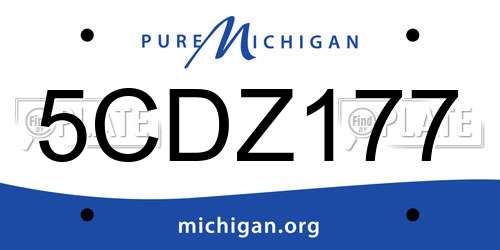 5CDZ177 Michigan License Plate