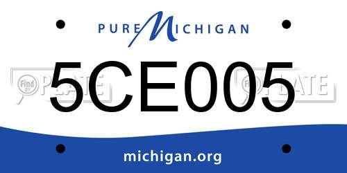 5CE005 Michigan License Plate