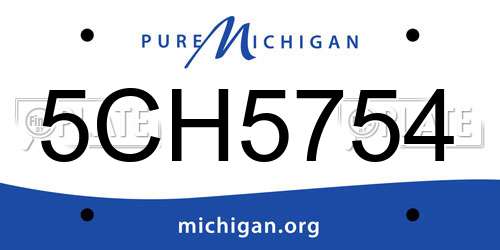 5CH5754 Michigan License Plate