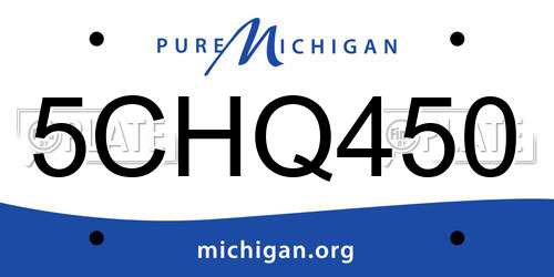 5CHQ450 Michigan License Plate