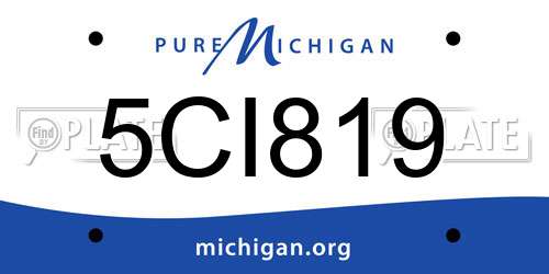 5CI819 Michigan License Plate