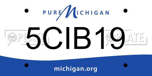 5CIB19 Michigan License Plate