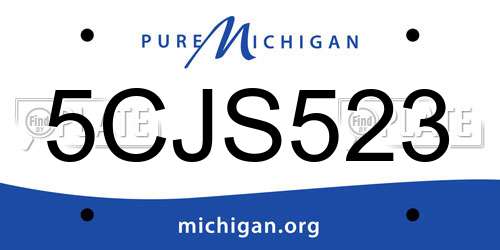 5CJS523 Michigan License Plate