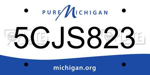 5CJS823 Michigan License Plate