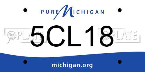 5CL18 Michigan License Plate