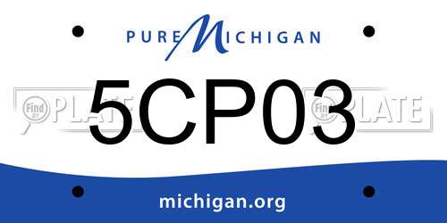 5CP03 Michigan License Plate