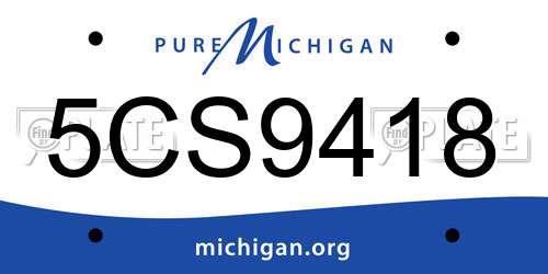5CS9418 Michigan License Plate