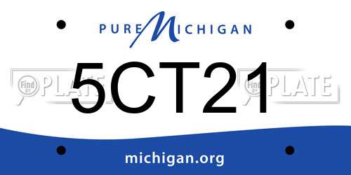 5CT21 Michigan License Plate