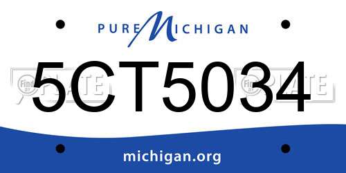 5CT5034 Michigan License Plate