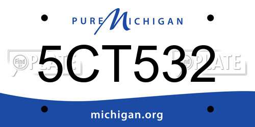 5CT532 Michigan License Plate