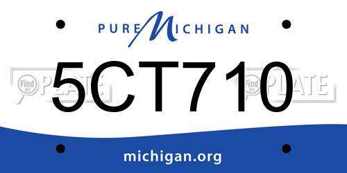 5CT710 Michigan License Plate
