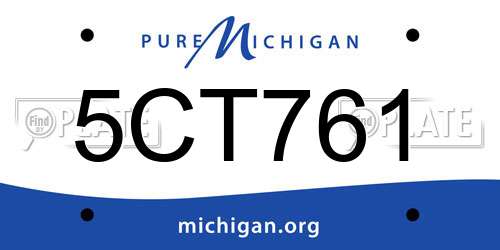 5CT761 Michigan License Plate