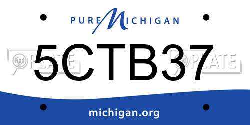 5CTB37 Michigan License Plate