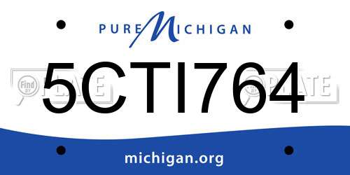 5CTI764 Michigan License Plate