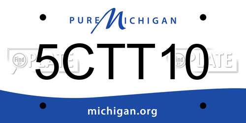 5CTT10 Michigan License Plate